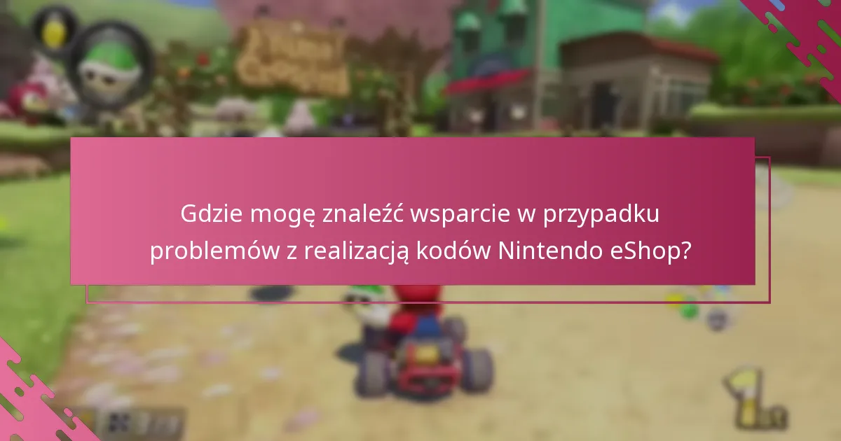 Jak mogę rozwiązać problemy z realizacją kodów Nintendo eShop do Mario Kart 8 Deluxe?